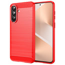 Samsung A57 5G Carbon Fibre TPU Case Slim Shockproof Cover Red