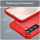 Samsung A57 5G Carbon Fibre TPU Case Slim Shockproof Cover Red