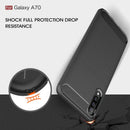 Samsung A70 Carbon Fibre TPU Case Slim Shockproof Cover Red