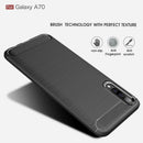 Samsung A70 Carbon Fibre TPU Case Slim Shockproof Cover Red