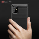 Samsung A71 Carbon Fibre TPU Case Slim Shockproof Cover
