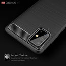 Samsung A71 Carbon Fibre TPU Case Slim Shockproof Cover Red