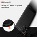 Samsung A71 Carbon Fibre TPU Case Slim Shockproof Cover Red