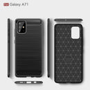 Samsung A71 Carbon Fibre TPU Case Slim Shockproof Cover Red