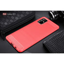 Samsung A71 Carbon Fibre TPU Case Slim Shockproof Cover Red