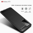 Samsung A72 Carbon Fibre TPU Case Slim Shockproof Cover Red
