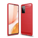 Samsung A72 Carbon Fibre TPU Case Slim Shockproof Cover Red