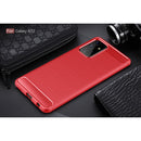 Samsung A72 Carbon Fibre TPU Case Slim Shockproof Cover Red