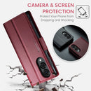 Samsung Galaxy S25 Edge CaseMe Retro Wallet Case [Maroon] 5