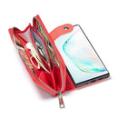 Samsung Note 10 Plus Case Zipper Wallet (Red) 2