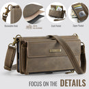 Samsung Galaxy S23 Crossbody Case with Strap, Card Slots & Zipper Pocket [Coffee]