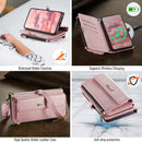Samsung Galaxy S23 Crossbody Case with Strap, Card Slots & Zipper Pocket [Pink]