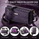 Samsung Galaxy S23 Crossbody Case with Strap, Card Slots & Zipper Pocket [Purple]