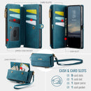 Samsung Galaxy S23 Crossbody Case with Strap, Card Slots & Zipper Pocket [Teal]