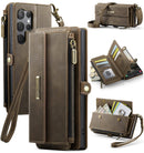Samsung Galaxy S23 Ultra Crossbody Case with Strap, Card Slots & Zipper Pocket [Coffee]
