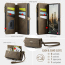 Samsung Galaxy S23 Ultra Crossbody Case with Strap, Card Slots & Zipper Pocket [Coffee]
