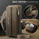 Samsung Galaxy S23 Ultra Crossbody Case with Strap, Card Slots & Zipper Pocket [Coffee]