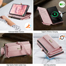 Samsung Galaxy S23 Ultra Crossbody Case with Strap, Card Slots & Zipper Pocket [Pink]