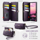 Samsung Galaxy S23 Ultra Crossbody Case with Strap, Card Slots & Zipper Pocket [Purple]