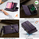 Samsung Galaxy S23 Ultra Crossbody Case with Strap, Card Slots & Zipper Pocket [Purple]