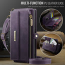 Samsung Galaxy S23 Ultra Crossbody Case with Strap, Card Slots & Zipper Pocket [Purple]