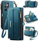 Samsung Galaxy S23 Ultra Crossbody Case with Strap, Card Slots & Zipper Pocket [Teal]