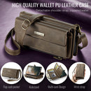 Samsung Galaxy S23 FE Crossbody Case with Strap, Card Slots & Zipper Pocket [Coffee]