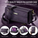 Samsung Galaxy S23 FE Crossbody Case with Strap, Card Slots & Zipper Pocket [Purple]