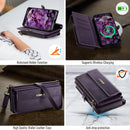 Samsung Galaxy S23 FE Crossbody Case with Strap, Card Slots & Zipper Pocket [Purple]