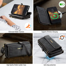 Samsung Galaxy S26 Crossbody Case with Strap, Card Slots & Zipper Pocket [Black]