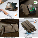 Samsung Galaxy S24 Plus Crossbody Case with Strap, Card Slots & Zipper Pocket [Coffee]