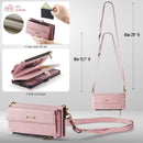 Samsung Galaxy S24 Plus Crossbody Case with Strap, Card Slots & Zipper Pocket [Pink]