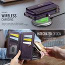 Samsung Galaxy S24 Plus Crossbody Case with Strap, Card Slots & Zipper Pocket [Purple]