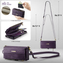 Samsung Galaxy S24 / S25 Crossbody Case with Strap, Card Slots & Zipper Pocket [Purple]