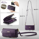 Samsung Galaxy S24 FE Crossbody Case with Strap, Card Slots & Zipper Pocket [Purple]