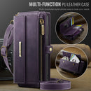 Samsung Galaxy S26 Crossbody Case with Strap, Card Slots & Zipper Pocket [Purple]