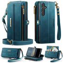 Samsung Galaxy S24 Plus Crossbody Case with Strap, Card Slots & Zipper Pocket [Teal]