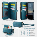 Samsung Galaxy S25 Edge Crossbody Case with Strap, Card Slots & Zipper Pocket [Teal]