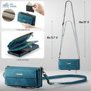 Samsung Galaxy S25 Edge Crossbody Case with Strap, Card Slots & Zipper Pocket [Teal]