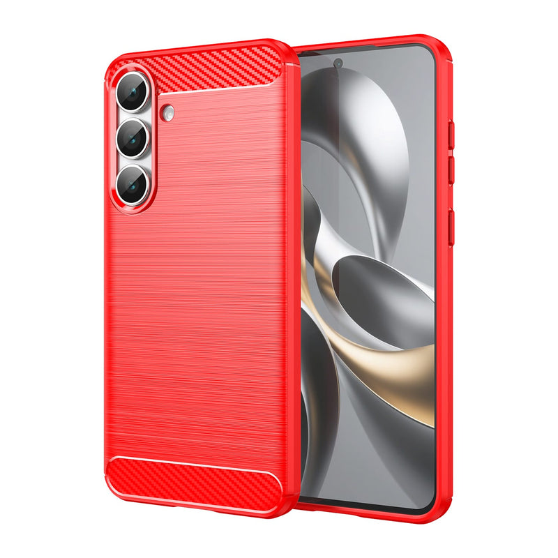Samsung Galaxy S25FE Carbon Fibre Brushed Case [Red]