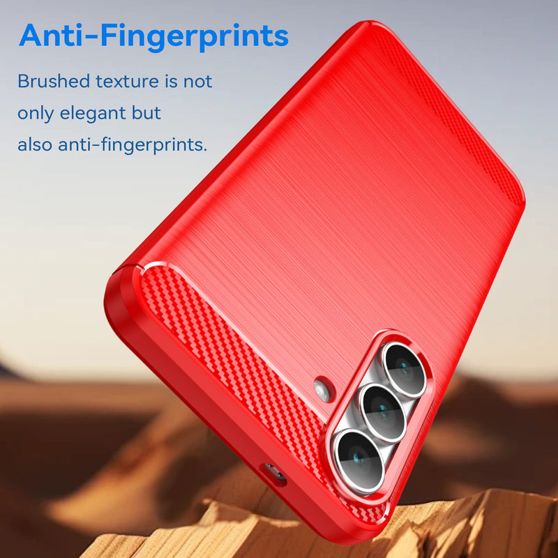 Samsung Galaxy S25FE Carbon Fibre Brushed Case [Red]
