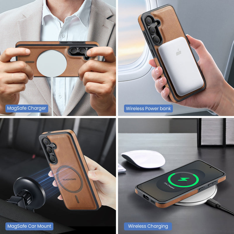 Samsung Galaxy S25FE DG.Ming MagSafe Wallet Case [Brown]