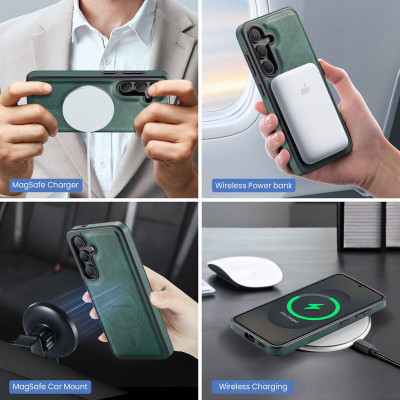 Samsung Galaxy S25FE DG.Ming MagSafe Wallet Case [Green]