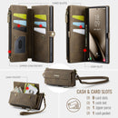 Samsung Galaxy S24 Ultra Crossbody Case with Strap, Card Slots & Zipper Pocket [Coffee]