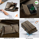 Samsung Galaxy S24 Ultra Crossbody Case with Strap, Card Slots & Zipper Pocket [Coffee]