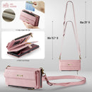 Samsung Galaxy S24 Ultra Crossbody Case with Strap, Card Slots & Zipper Pocket [Pink]