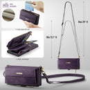 Samsung Galaxy S24 Ultra Crossbody Case with Strap, Card Slots & Zipper Pocket [Purple]