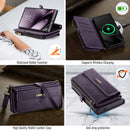 Samsung Galaxy S24 Ultra Crossbody Case with Strap, Card Slots & Zipper Pocket [Purple]