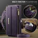 Samsung Galaxy S25 Ultra Crossbody Case with Strap, Card Slots & Zipper Pocket [Purple]