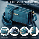 Samsung Galaxy S24 Ultra Crossbody Case with Strap, Card Slots & Zipper Pocket [Teal]